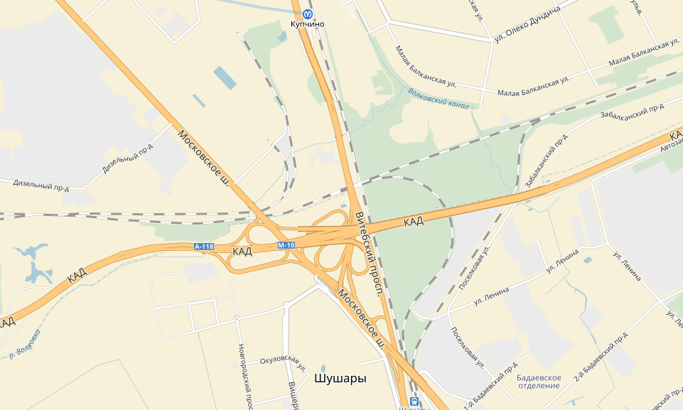 На КАД с 24 июля закроют две полосы рядом с развязкой с Московским шоссе