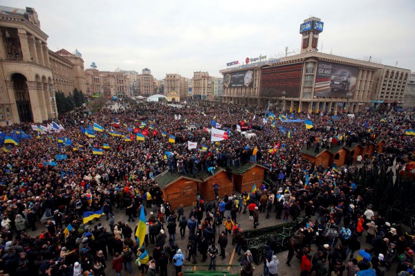 Протестующие в Киеве