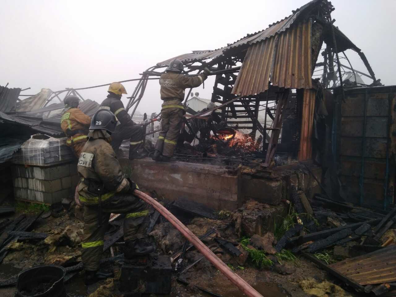 Семь человек погибли при пожаре на предприятии в Колпино