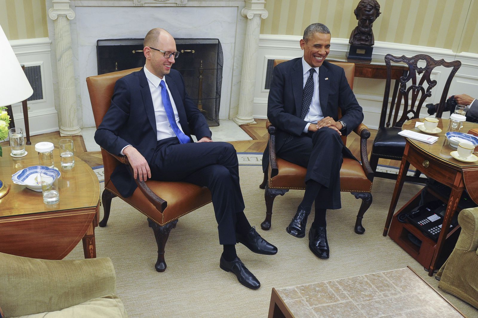 барак Обама и Арсений Яценюк в Белом доме