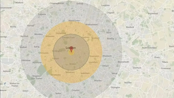 Британские журналисты смоделировали удар по Лондону российским ядерным оружием