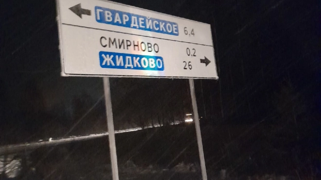 Жители Выборгского района заметили указатель с ошибкой в названии поселка