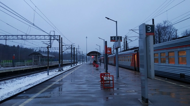 Тепловоз частично сошел с рельсов около железнодорожной станции "Сортировочная"