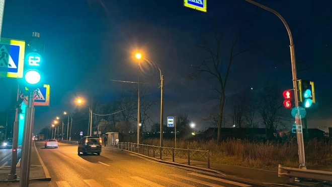 Новые светофоры установили в двух районах Петербурга
