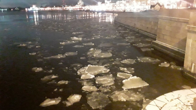 Первый лед с Ладоги добрался до центра Петербурга