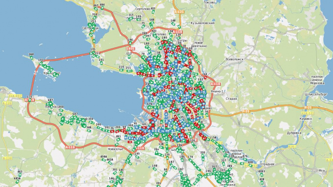 Карта транспорта санкт петербурга онлайн в реальном времени