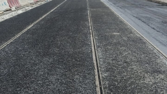 На Кондратьевском проспекте начинается завершающий этап ремонта трамвайных путей