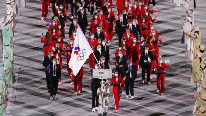 Сборная России вышла на церемонию открытия Олимпиады в Токио