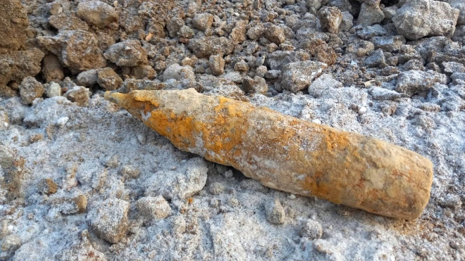 Во время строительства на Пулковском шоссе нашли снаряд ВОВ