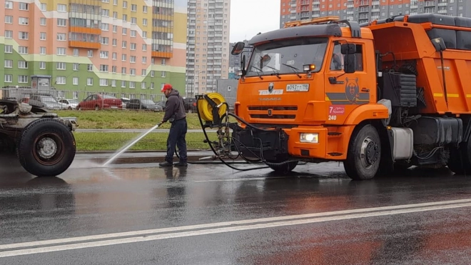 Более 10 тысяч кубометров воды ежедневно используется для мытья улиц Петербурга
