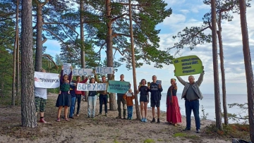 Жители Приморска вышли на митинг против вырубки леса ...