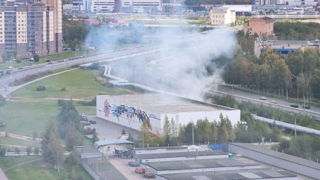 В Петербурге произошел пожар на территории комплекса "Олимпийские надежды"