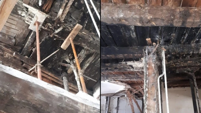 В жилом доме на Васильевском острове рухнули часть стены и потолок 