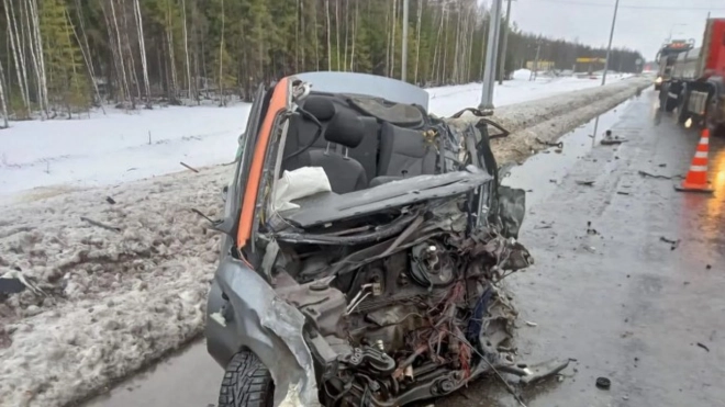 В лобовой аварии с грузовиком погиб человек на трассе "Скандинавия"
