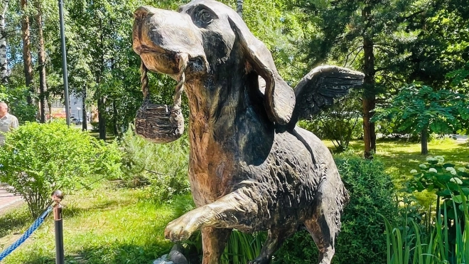 Во Всеволожске открыли памятник псу Трезору, который спас четыре семьи в военные годы