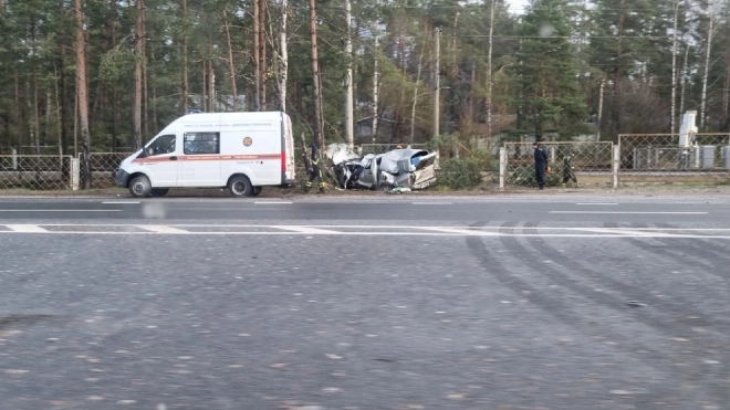 В Комарово из-за гололедицы водитель не справился с управлением и врезался в ограждение