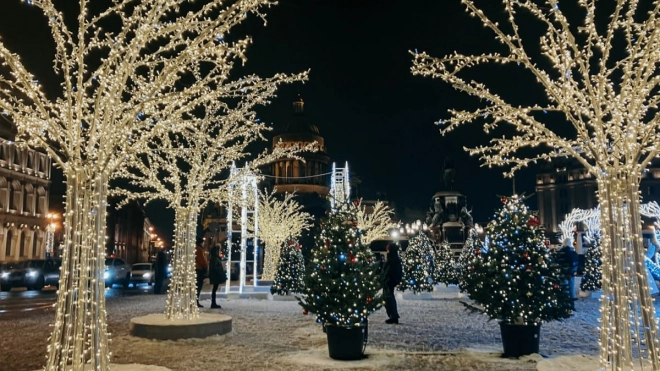 Новогодние украшения в Петербурге не будут снимать до 14 января