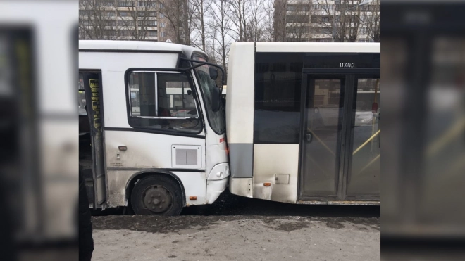 В Красногвардейском районе пятеро пассажиров маршрутки пострадали из-за столкновения с автобусом