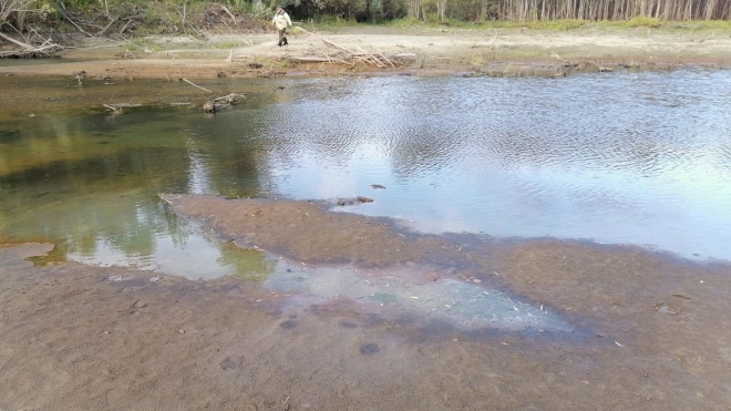 Разлив нефтепродуктов произошел в реке под Новосибирском