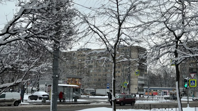 Крыши петербургских домов продолжают очищать после снегопада