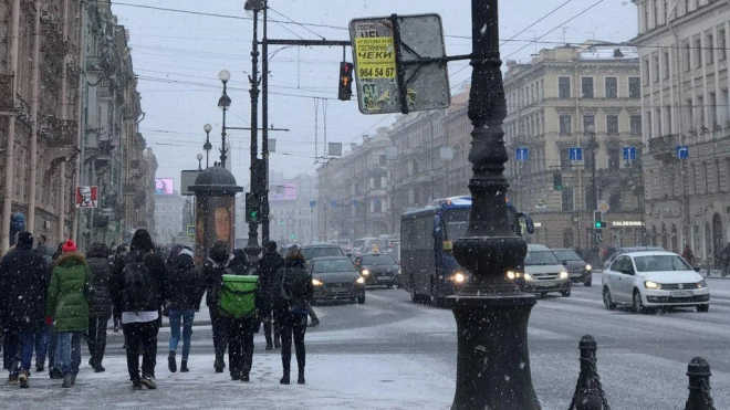 В субботу петербуржцев ждут снег и гололедица
