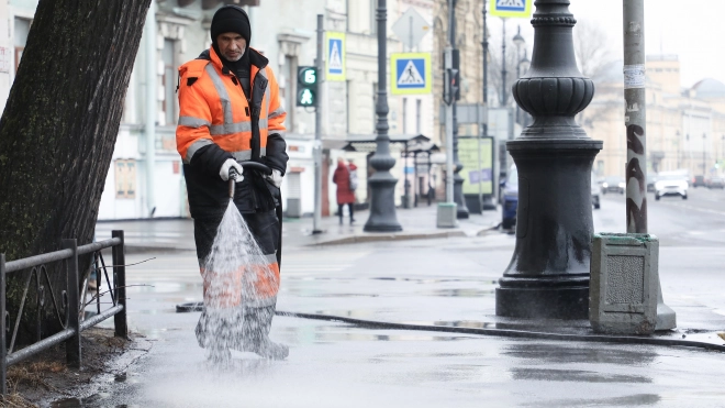 В Петербурге на помывку дорог потратили первые 8 тысяч кубов воды