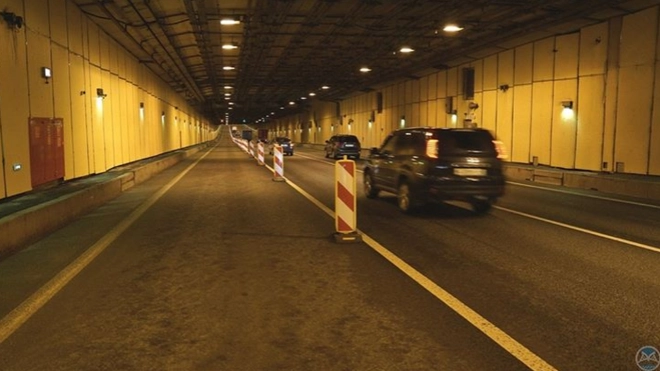 Движение в тоннеле петербургской дамбы ограничили с 16 мая