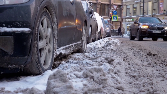 В Петербурге коммунальщики к Рождеству очищают от снега улицы 