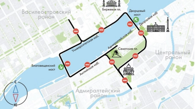 Из-за соревнований по легкой атлетике в центре Петербурга ограничивается движение транспорта