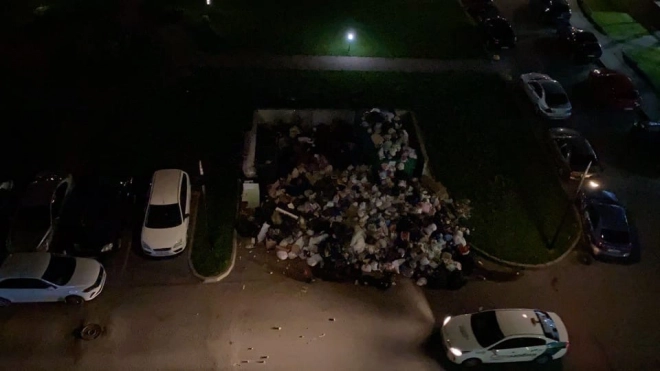 Жители Мурино жалуются на горы мусора у подъездов