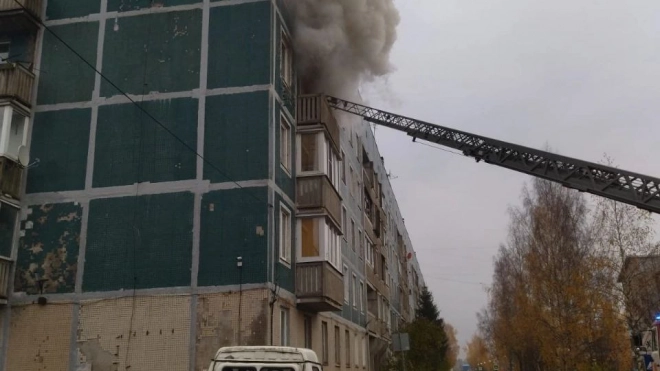 В Агалатово во время пожара в квартире пострадал человек