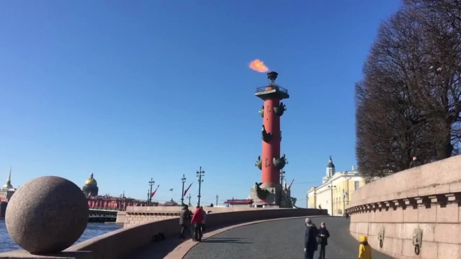 В День Победы в Петербурге зажглись Ростральные колонны