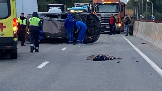 Во время ДТП на Московском шоссе водитель Lada вылетел через лобовое стекло и его переехал автомобиль