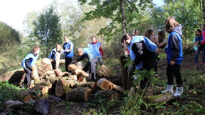 Экоактивисты наводят порядок в парке имени Антипова в Волхове