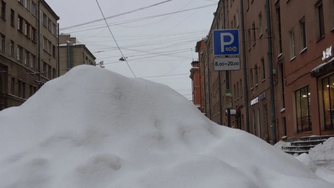 Около 9 см снега за неделю навеяло февральскими циклонами в Петербурге