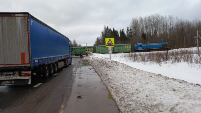Полицейские организуют дорожное движение в Ленобласти в связи со сходом с рельс грузового вагона