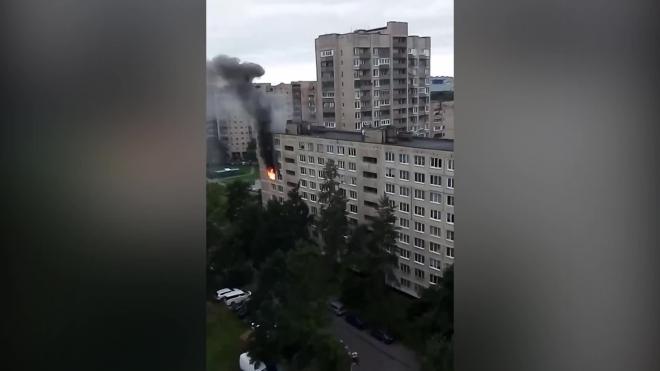 Видео: в жилом доме на Товарищеском загорелась квартира