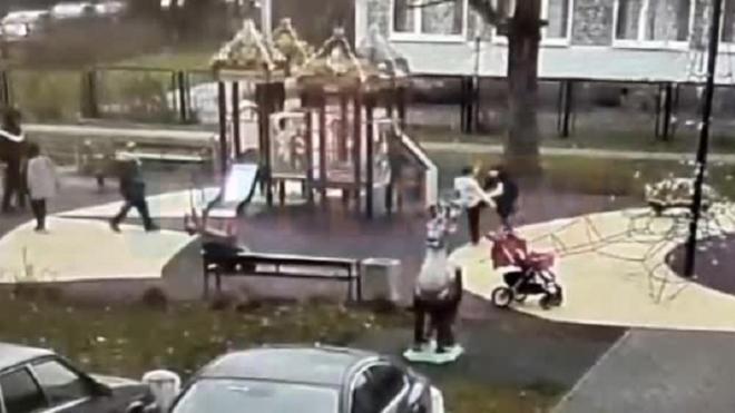 Видео: на детской площадке на Просвещения мужчина сломал подростку руку