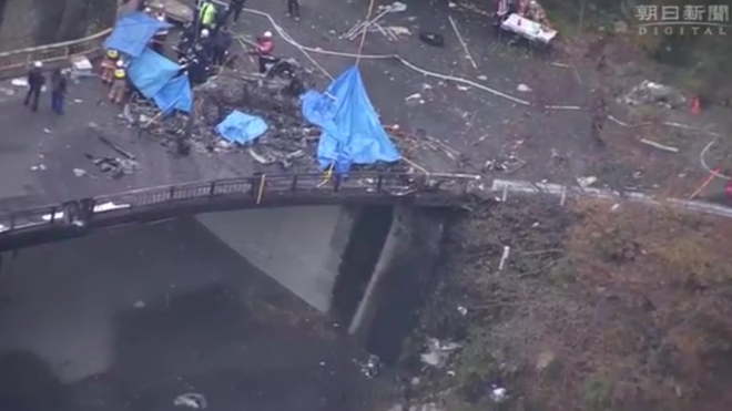 Страшные кадры из Японии: В рухнувшем вертолете погибли 4 человека