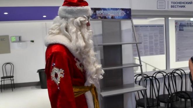 Дед Мороз решил сходить на голосование по поправкам в Конституцию в Тосно 