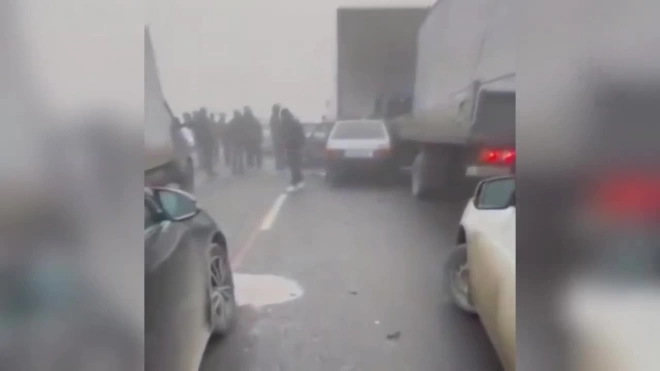 В Дагестане произошло ДТП с участием 16 автомобилей