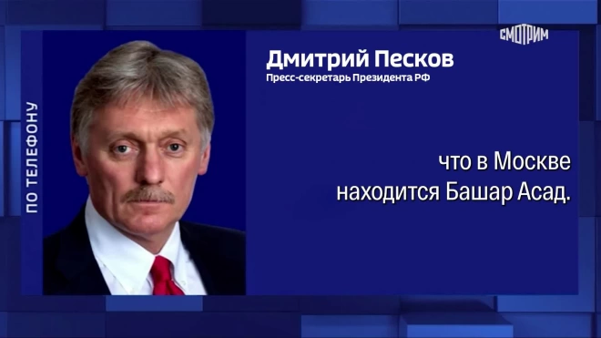 В Кремле отреагировали на сообщения о якобы визите Асада в Россию