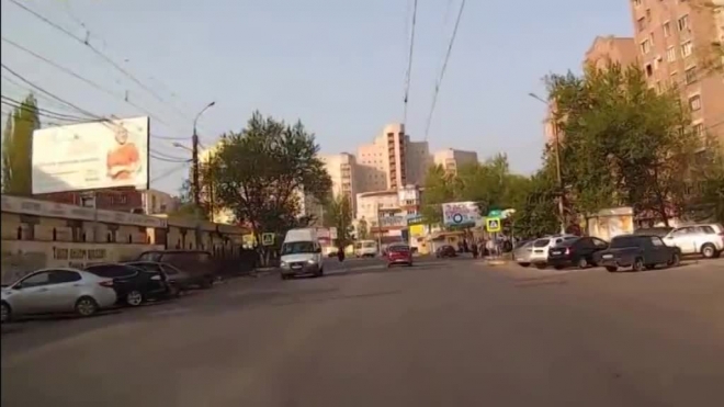 В Воронеже на видео попала опасная гонка маршруток‍