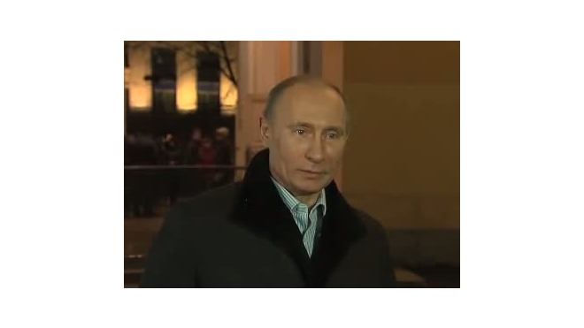 Путин встретил Рождество в Спасо-Преображенском соборе Петербурга, где его крестили