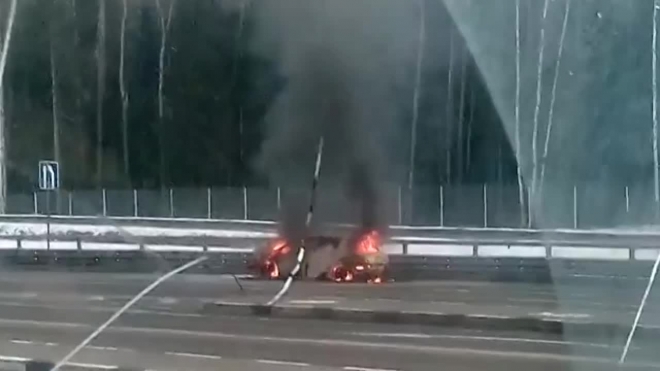 Появилось видео горящего Peugeot на ЗСД