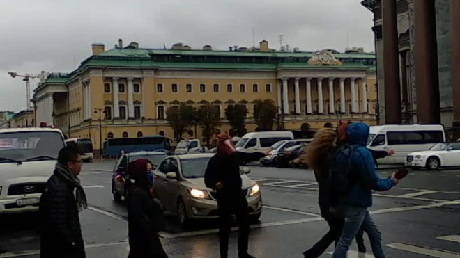 "Полицейские" в масках коней вышли на улицы Санкт-Петербурга