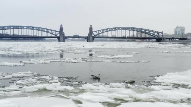 Петербуржец снял с дрона удивительный красоты ледоход на Неве 