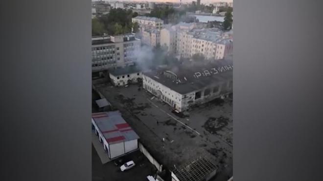 Пожар на территории бывшего Невского рынка