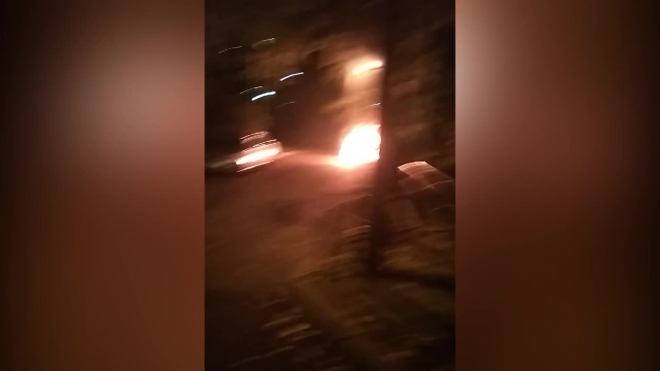 На проспекте Большевиков сгорел автомобиль