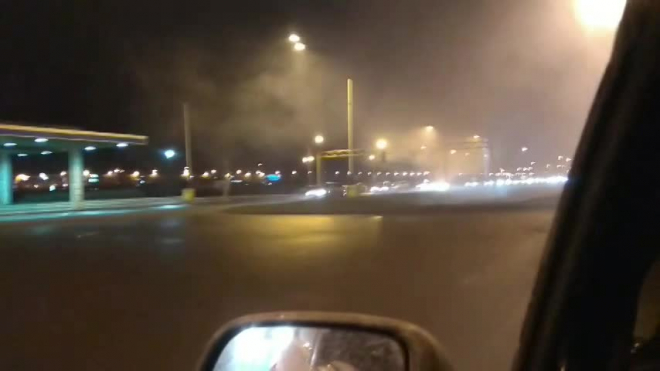 На Пулковском шоссе горела иномарка